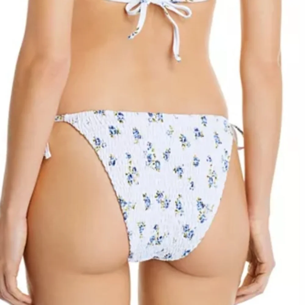NWT Aqua Sweet Valley Tie-Side Smocked Bikini Bottom, Small
